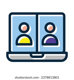 Video Call Filled Dark Colors  Icon For Personal And Commercial Use.
