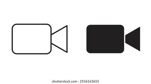 Video call Filled flat icons set for apps and web ui designs.