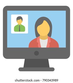 Video Call Flat Colored Icon
