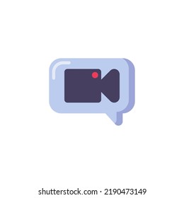 Video call flat icon, vector sign, video message colorful pictogram isolated on white. Symbol, logo illustration. Flat style design