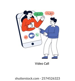 Video Call Flat Style Design Vector illustration. Stock illustration