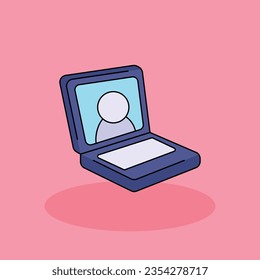 Video Call Free vector cartoon icon illustration.Therapy icons concept isolated . flat cartoon style