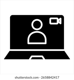 Ilustração de Vetor de Ícone de Glifo de Chamada de Vídeo