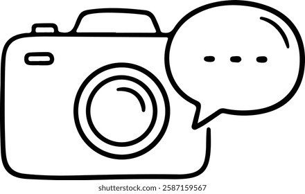 Video Call Icon with a Camera and a Speech Bubble
