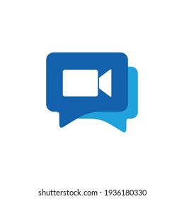 Video Call  Icon, Chat Message Logo, Chat Online Symbol, App Chat Messaging Business Concept, Vector Illustration