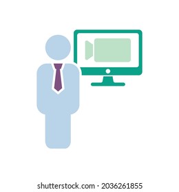 Videorufsymbol, VideokonferenzVektorgrafik