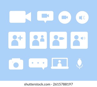 video call icon collection design