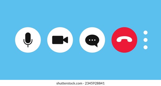 Video call icon. Conference interface vector icons template. Video cal icons set