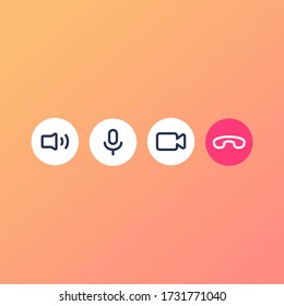 Video Call Icon. Video Conference On Mobile Icon Set.