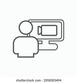 video call icon, video conference vector