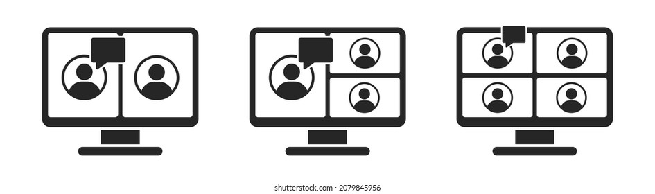 Video Call Icon. Video Conference Icon Vector Set