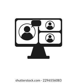 Video call icon. Video conference icon. Vector illustration.