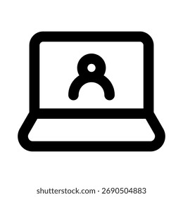 Videokonferenzsymbol, kreatives Gliederungsdesign für Kommunikation, Chat und Online-Besprechung