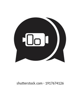 Video Call icon design isolated on white background.