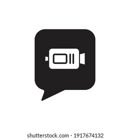 Video Call icon design isolated on white background.