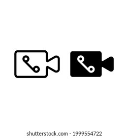 Icono de videollamada diseño de ilustración vectorial con estilo plano y de línea.
