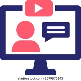 Video Call Icon Fill Vector Illustration