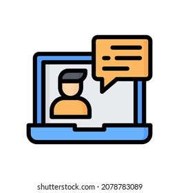 Video Call Icon, Filled Line style icon vector illustration, Suitable for website, mobile app, print, presentation, infographic and any other project.
