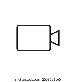 Video call icon Flat art in black and white isolated
