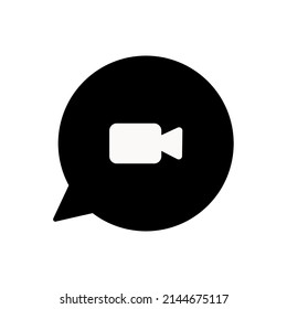 Icono de videollamada. Icono de videollamada diseño plano aislado en fondo blanco.