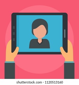 Video call icon. Flat illustration of video call vector icon for web design