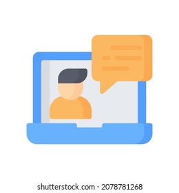Video Call Icon, Flaches Style Icon Vektorgrafik, Geeignet für Website, mobile App, Druck, Präsentation, Infografik und jedes andere Projekt.