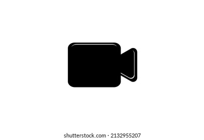Videoanruf-Symbol Vollschwarz. Symbolillustration