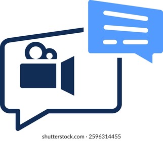 Video Call Icon Glyph Color Vector Illustration