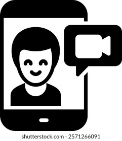 Video Call Icon Glyph Vector Illustration