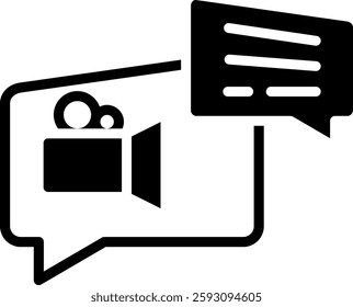 Video Call Icon Glyph Vector Illustration