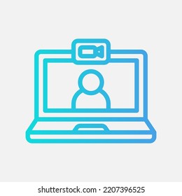 Video call icon in gradient style about communication, use for website mobile app presentation