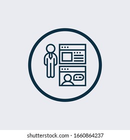 Videoanruf-Symbol einzeln auf weißem Hintergrund aus der Unternehmenskollektion. Videoanruf-Symbol, trendig und modern, Symbol für Videoanrufe für Logo, Web, App,
