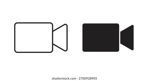 Video call icon line. eps 10 vector illustration