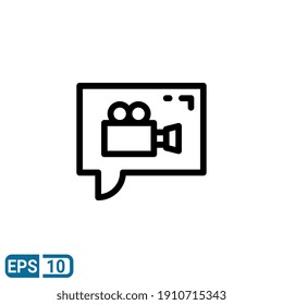 video call icon in line style isolated on white background. vector illustration for website and user interface. EPS 10