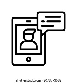Icono de videollamada, Icono de icono de línea, Ilustración vectorial de estilo, Adecuado para sitio web, aplicación móvil, impresión, presentación, infografía y cualquier otro proyecto.