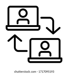 Icono de videollamada. Vector de línea. Aislar sobre fondo blanco.