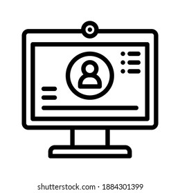 Video call icon. Line vector. Isolate on white background.
