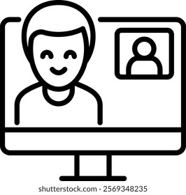 Video Call Icon Line Vector Illustration