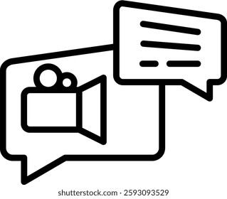 Video Call Icon Line Vector Illustration