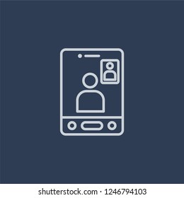 Video call icon. Video call linear design concept from Communication collection. Simple element vector illustration on dark blue background.