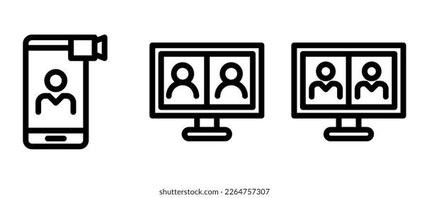 video call icon or logo isolated sign symbol vector illustration - high quality black style vector icons
