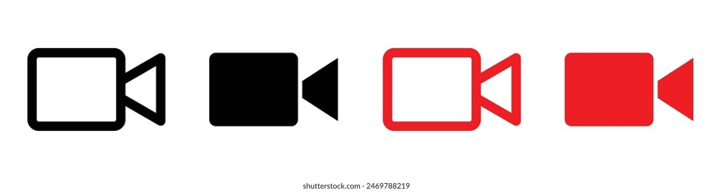 Video call icon logo set vector