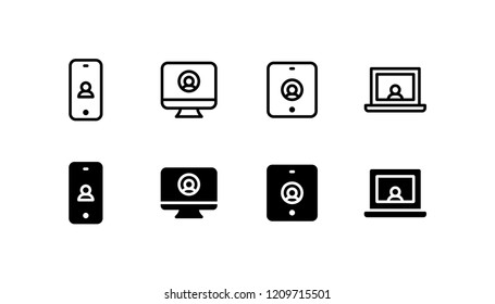 Video Call Icon Logo Vector Symbol. Video Chat Icon