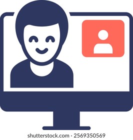 Video Call Icon Mixed Vector Illustration