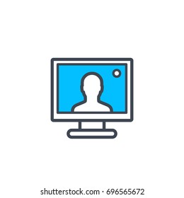 Video call icon on white
