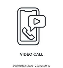 Video Call Icon Outline Style. Vector Illustration For Graphic Design