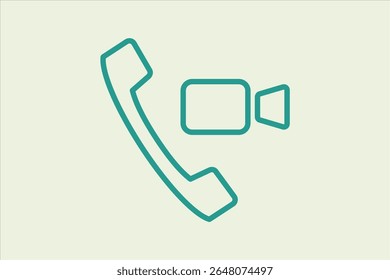 ícone da chamada de vídeo. ícone relacionado aos elementos da IU. adequado para o site, aplicativo, interfaces do usuário, elemento, imprimível etc. estilo de ícone de linha. design de vetor simples editável