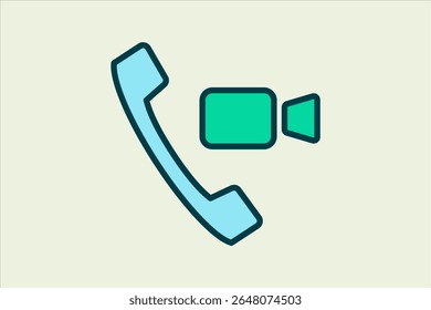 video call icon. icon related to UI elements. suitable for web site, app, user interfaces,element, printable etc. flat line icon style. simple vector design editable