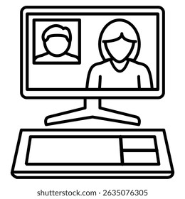 Video Call icon represented by Video Call in PC Line style.
