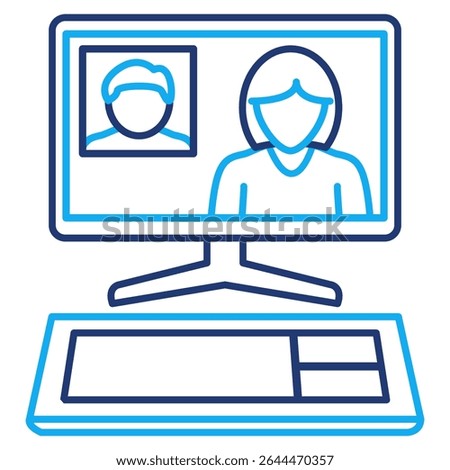 Video Call icon represented by Video Call in PC Dual Line style.